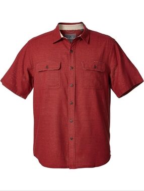 Royal Robbins Mens Red Organic Cotton Short Sleeve Button Down Shirt Size XXL